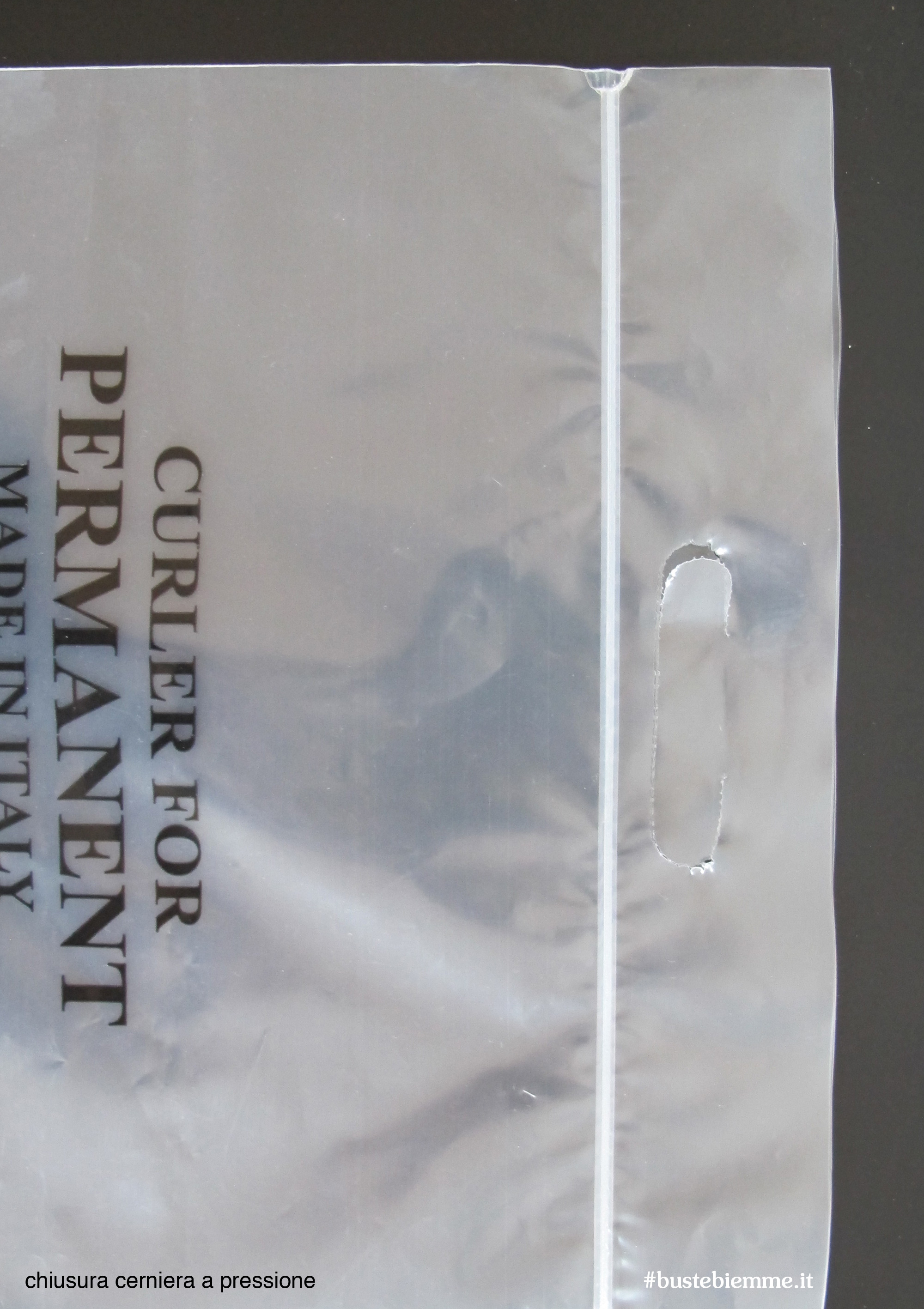sacchetto in plastica trasparente senza maniglia chiusura a pressione